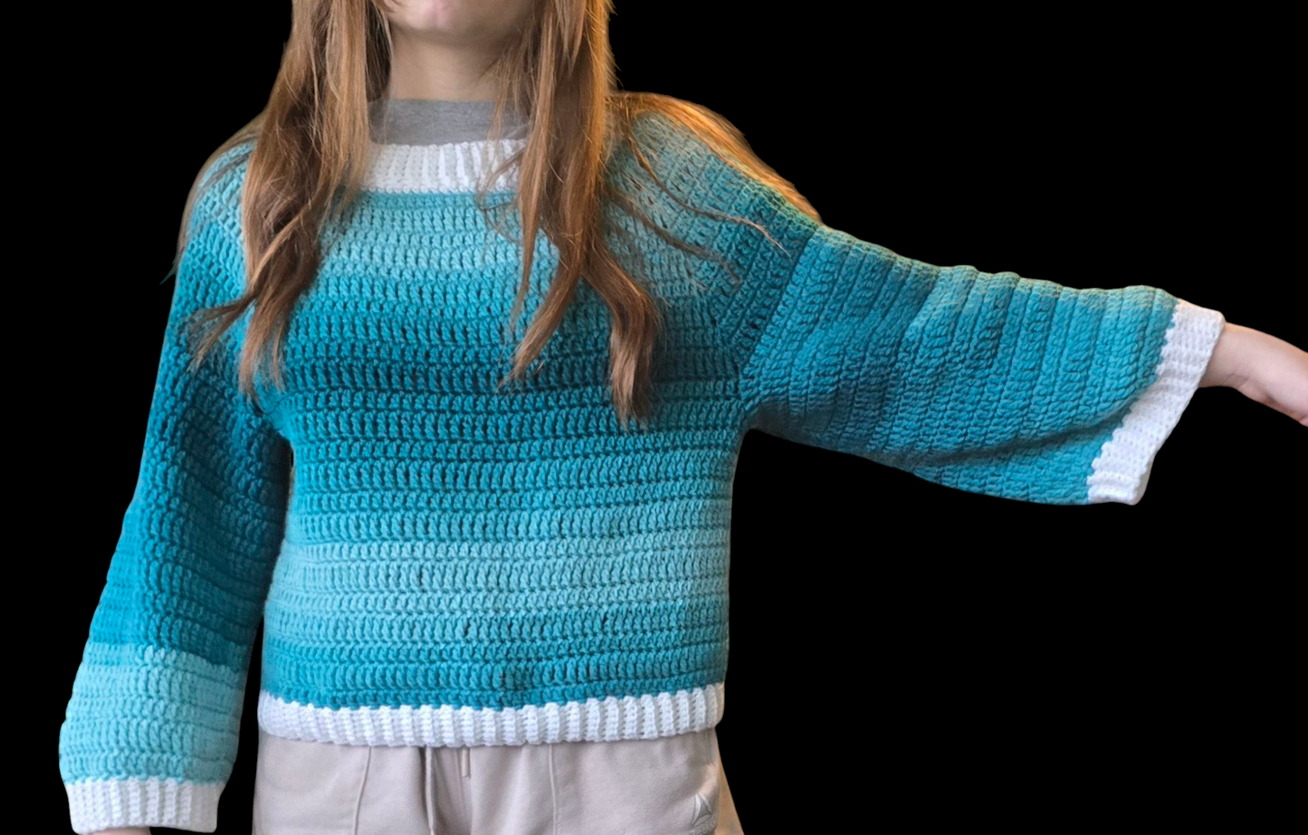 Preppy Handmade crochet sweater