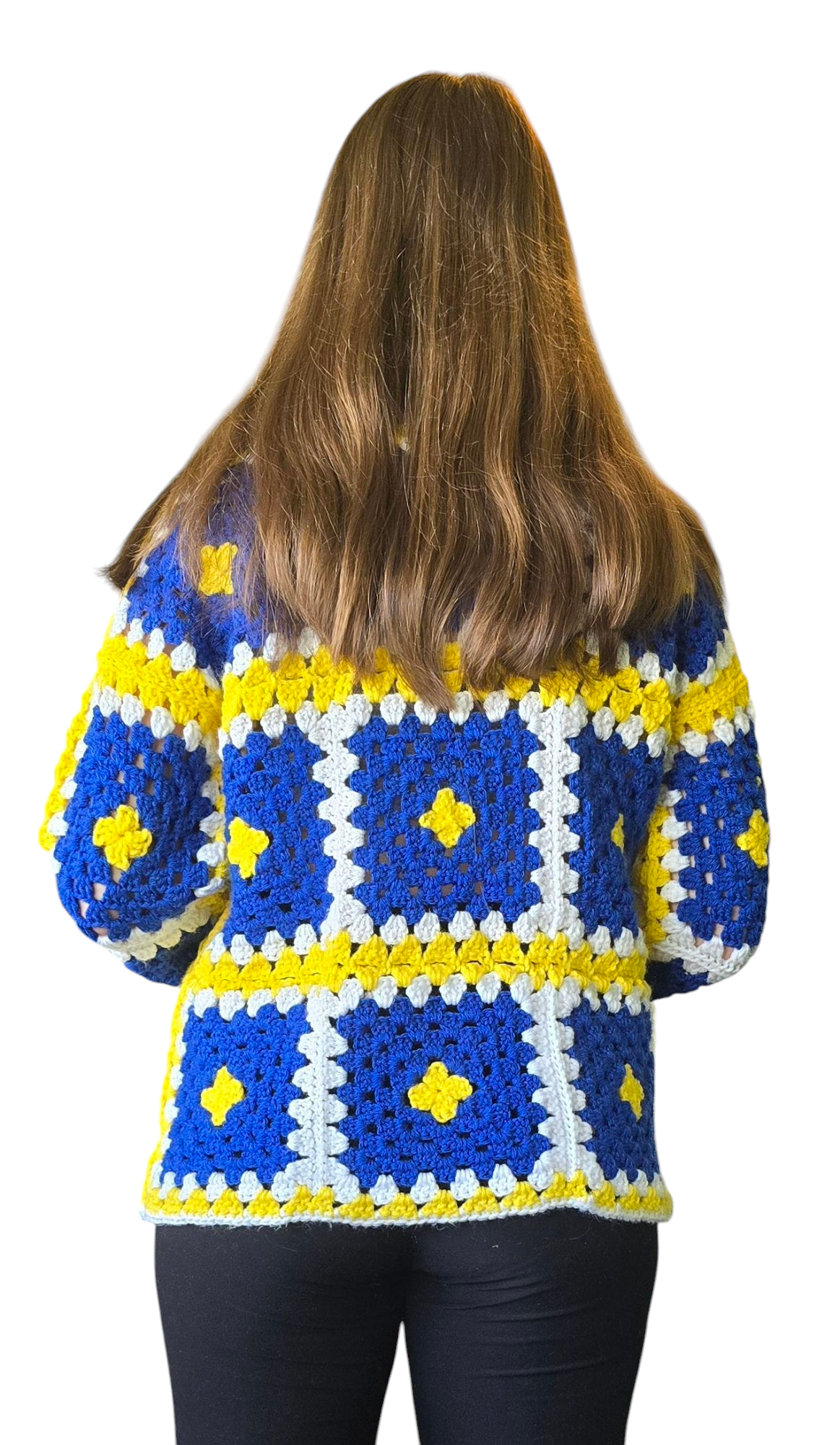 Granny squares handmade crochet pullover/sweater.