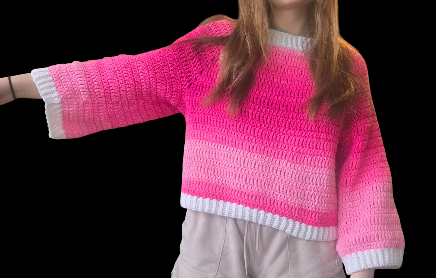 Preppy Handmade crochet sweater