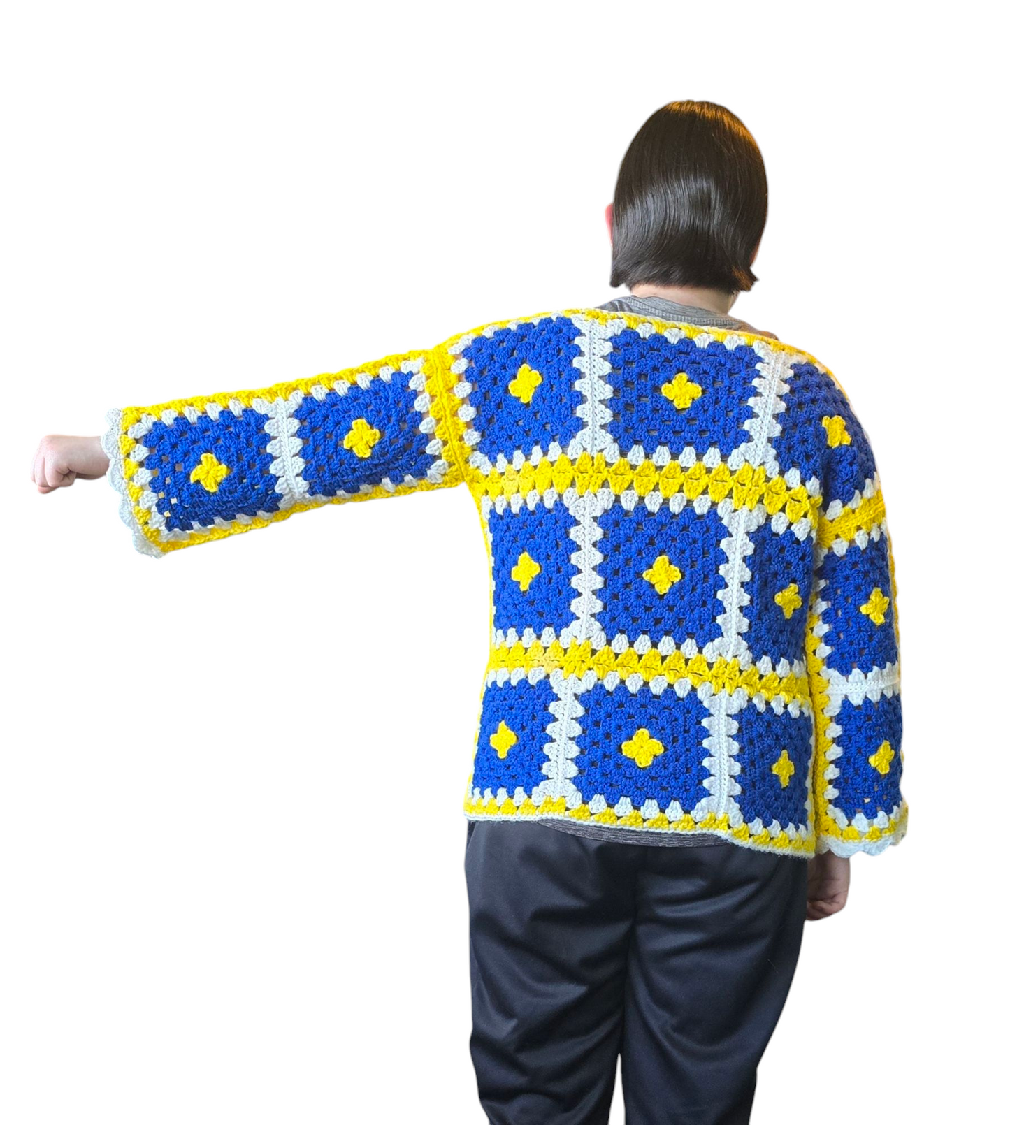 Granny squares handmade crochet pullover/sweater.