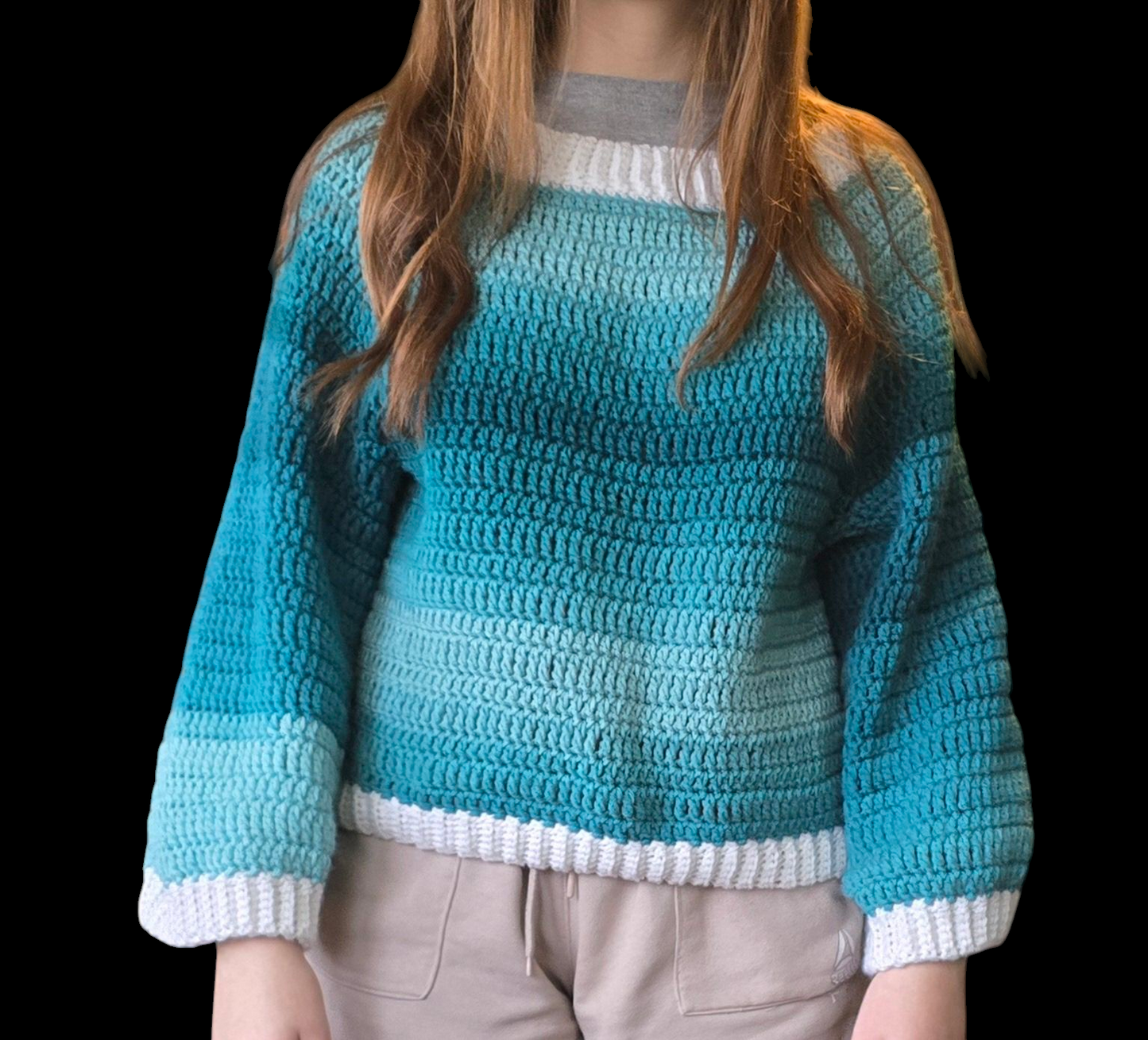 Preppy Handmade crochet sweater