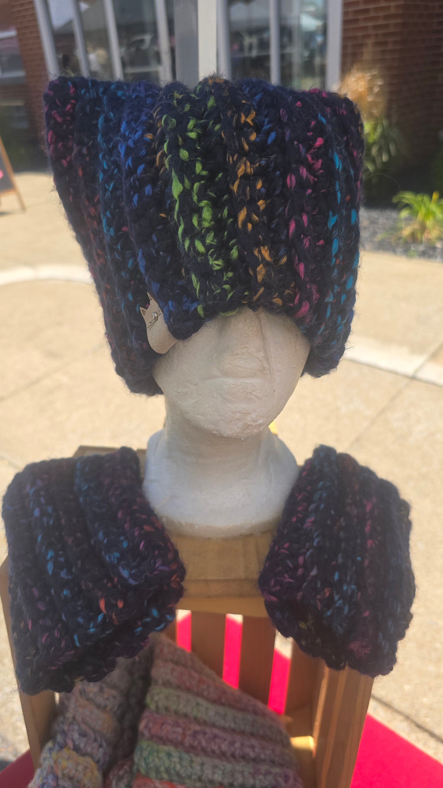 Purffect Cat Ear Hat and fingerless gloves