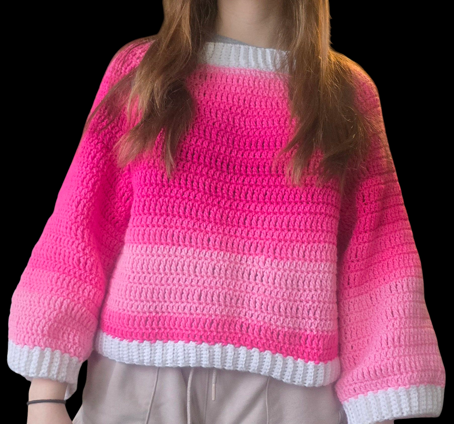 Preppy Handmade crochet sweater