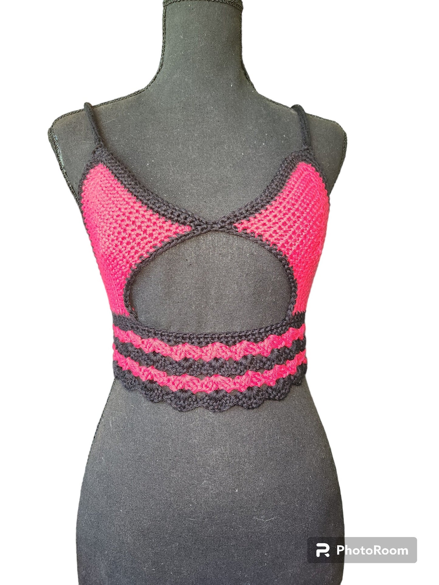Peek-a-boob Halter Top Handmade Crochet
