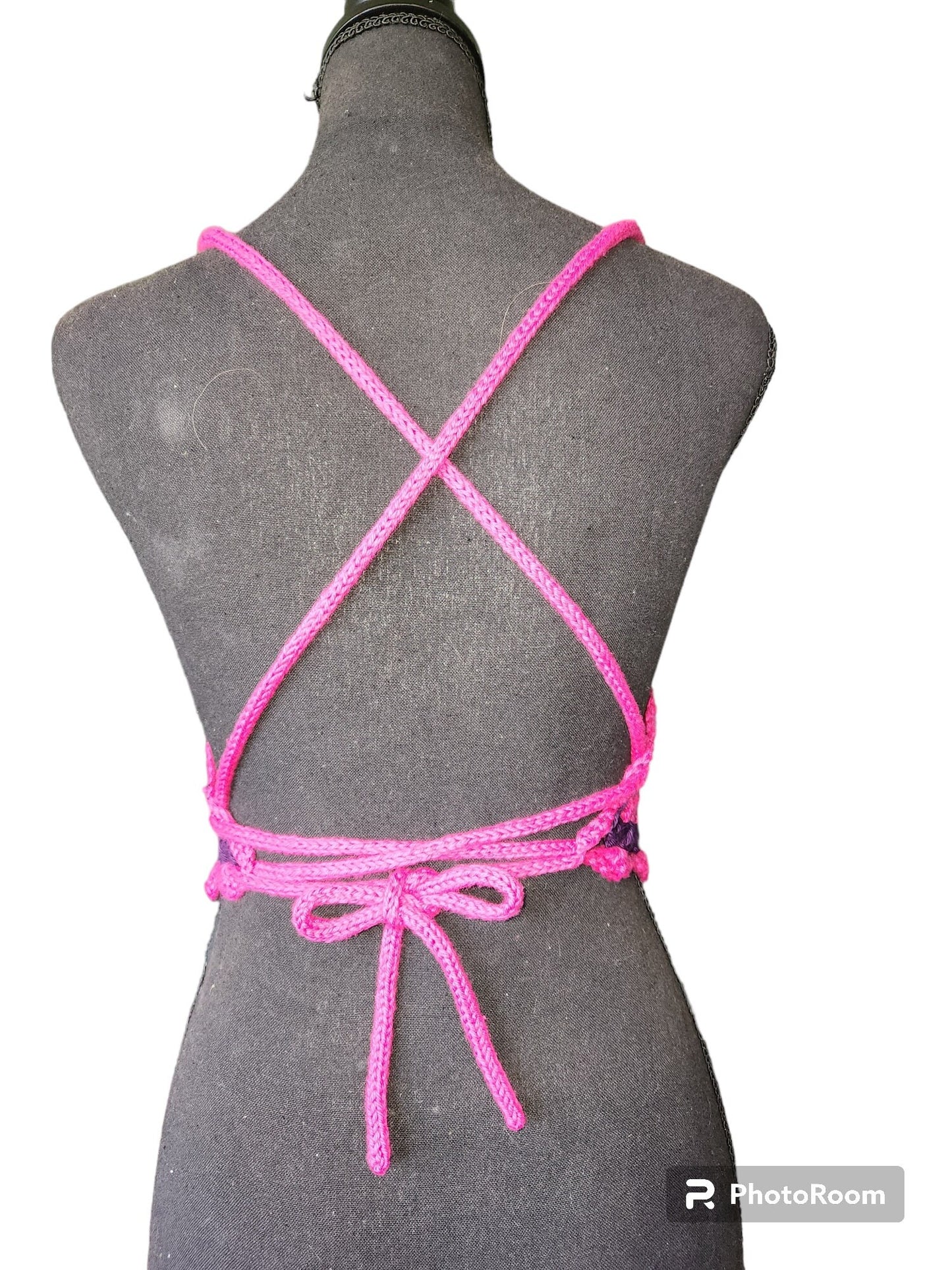 Peek-a-boob Halter Top Handmade Crochet