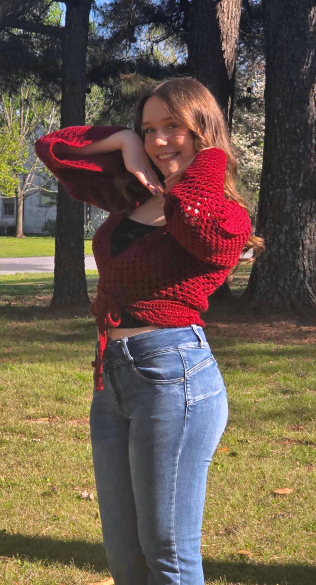 Bohemian Wrap Around Crochet Sweater