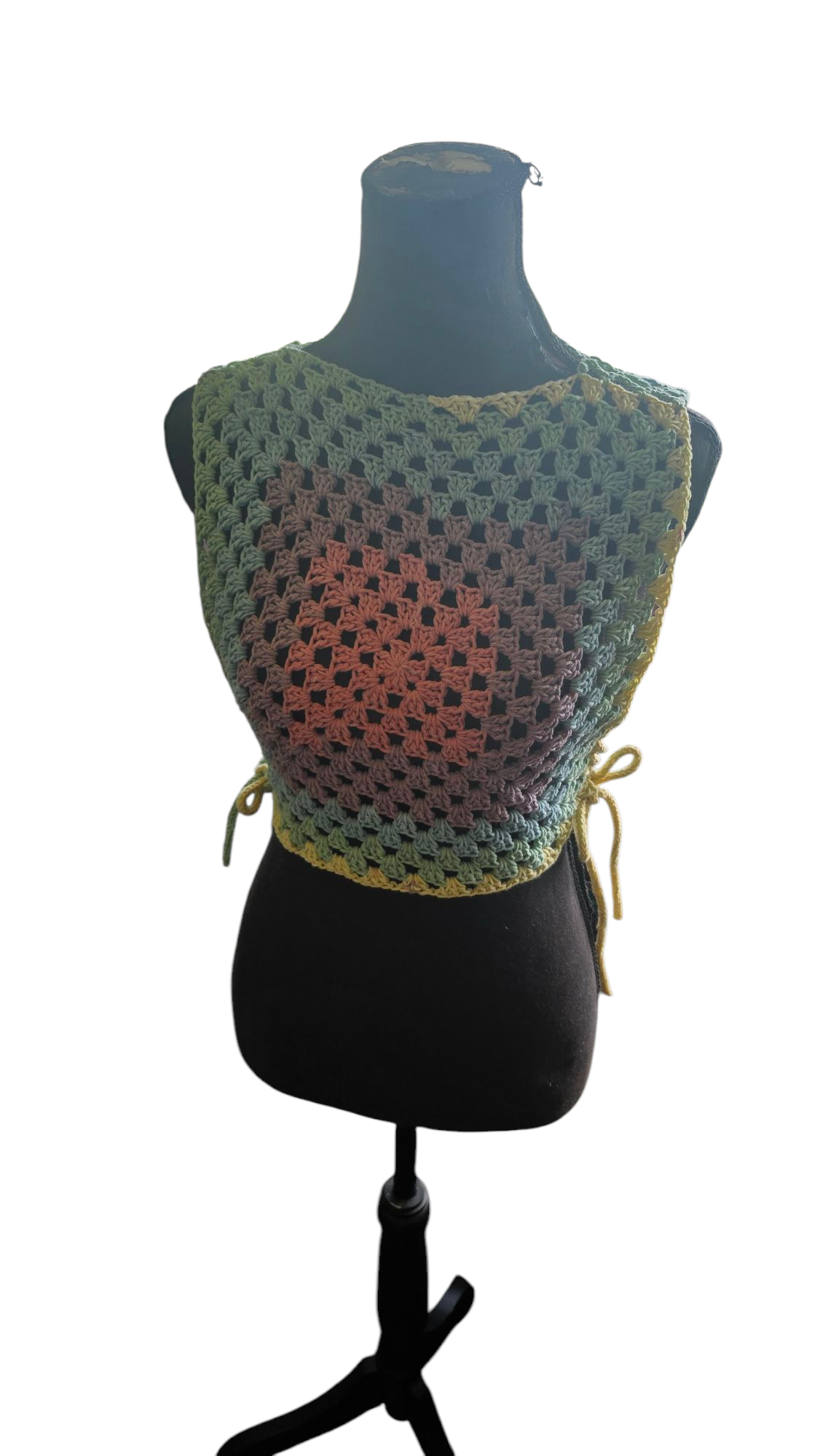 Lovely Lace Up Crochet Cop Top