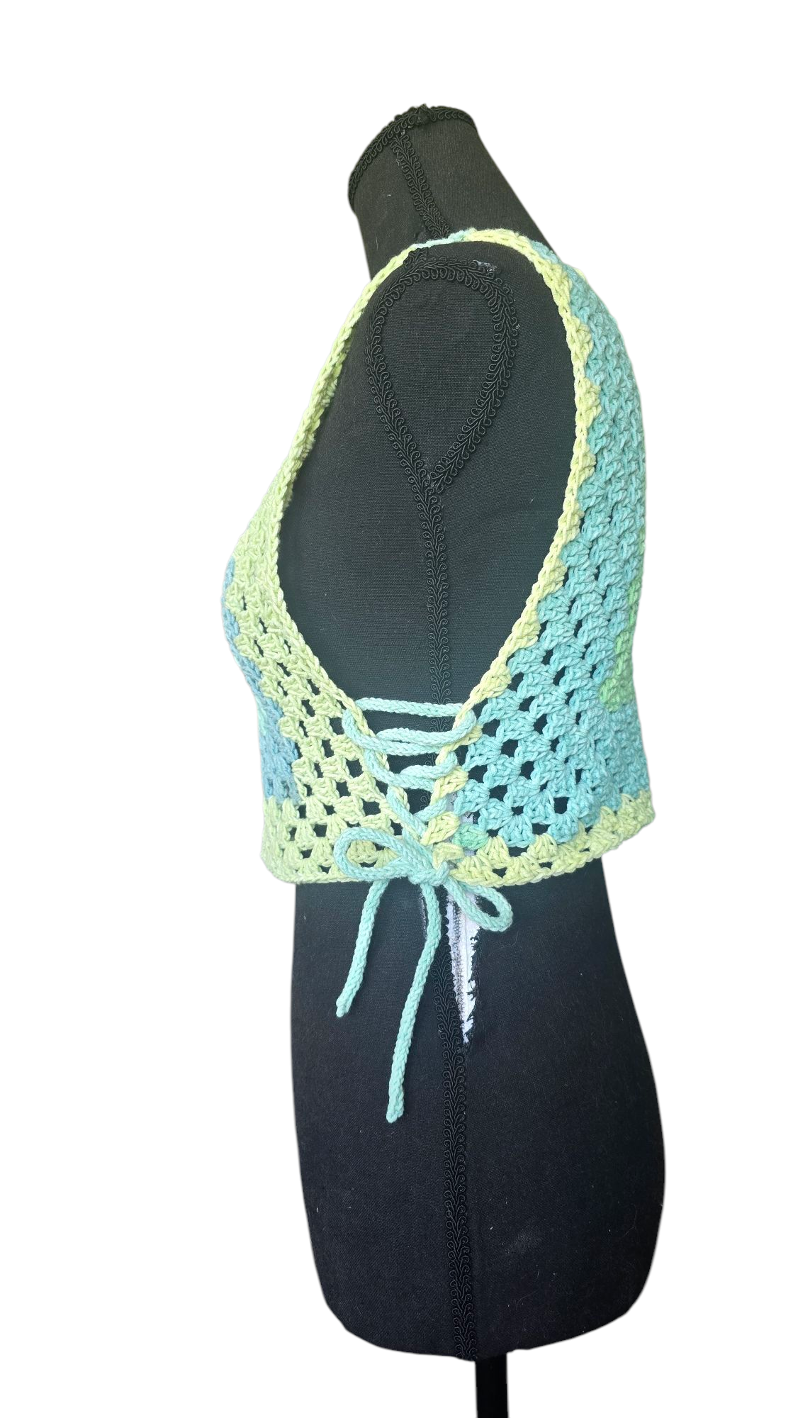 Lovely Lace Up Crochet Cop Top