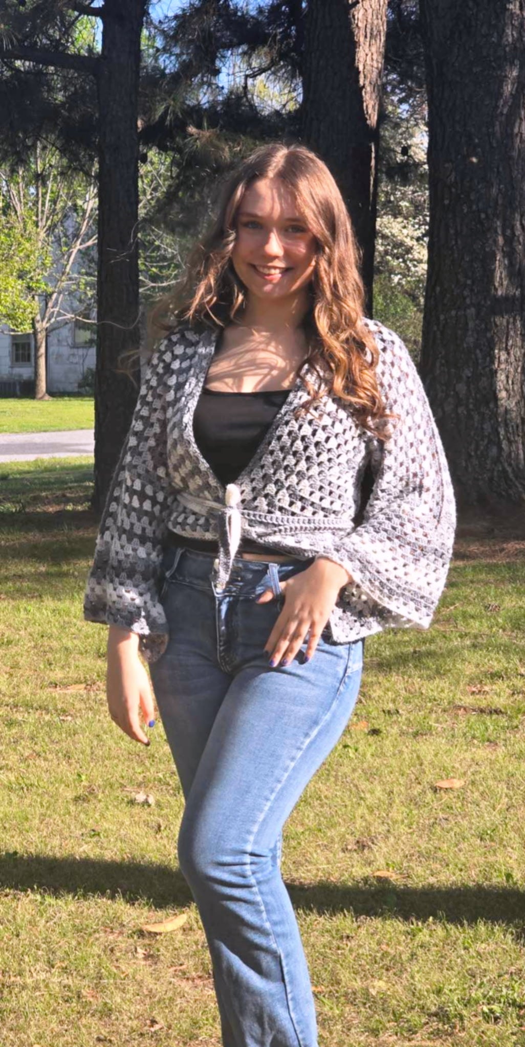 Bohemian Wrap Around Crochet Sweater