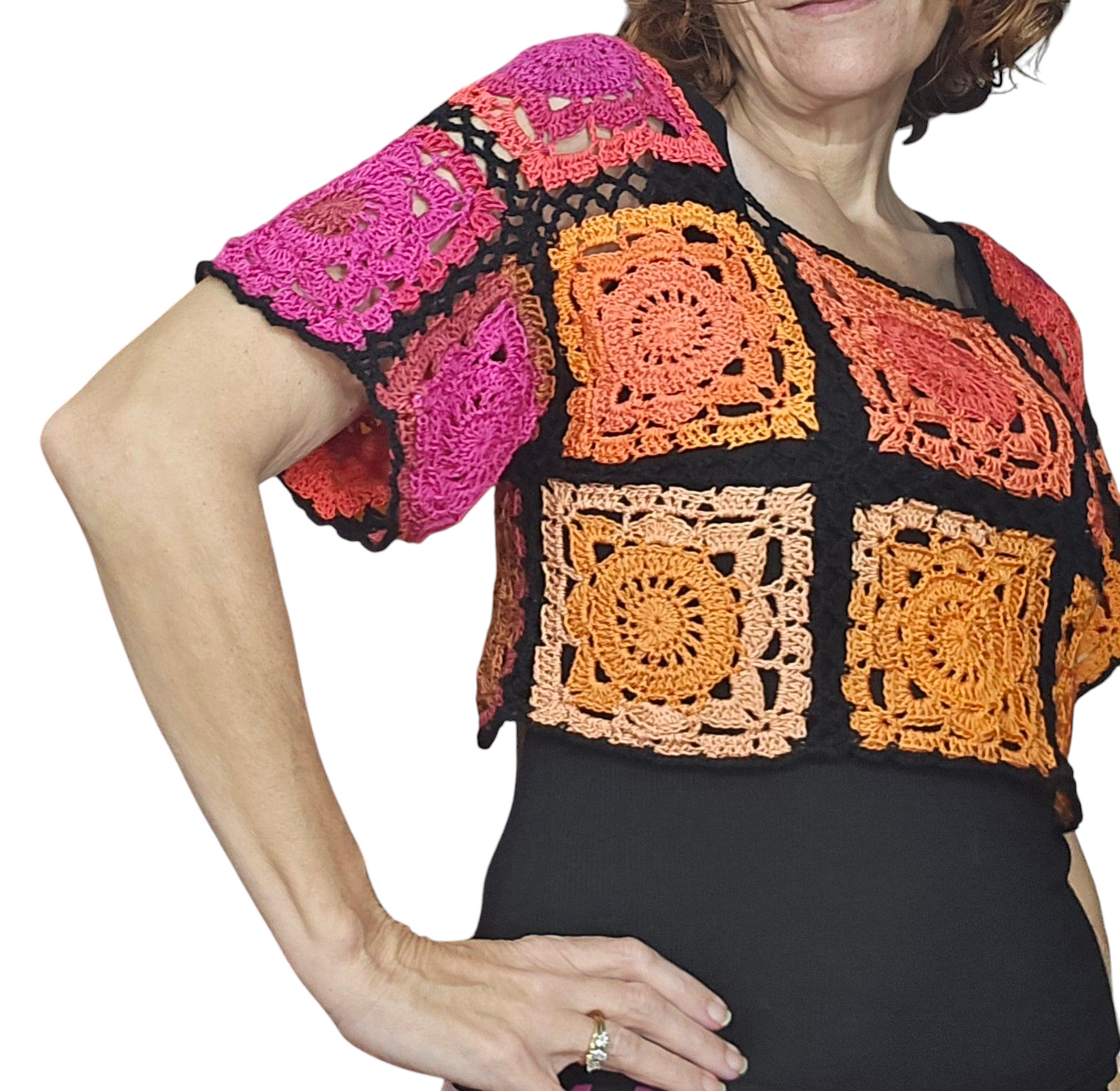 Whispy Crochet Cropped Pull Over