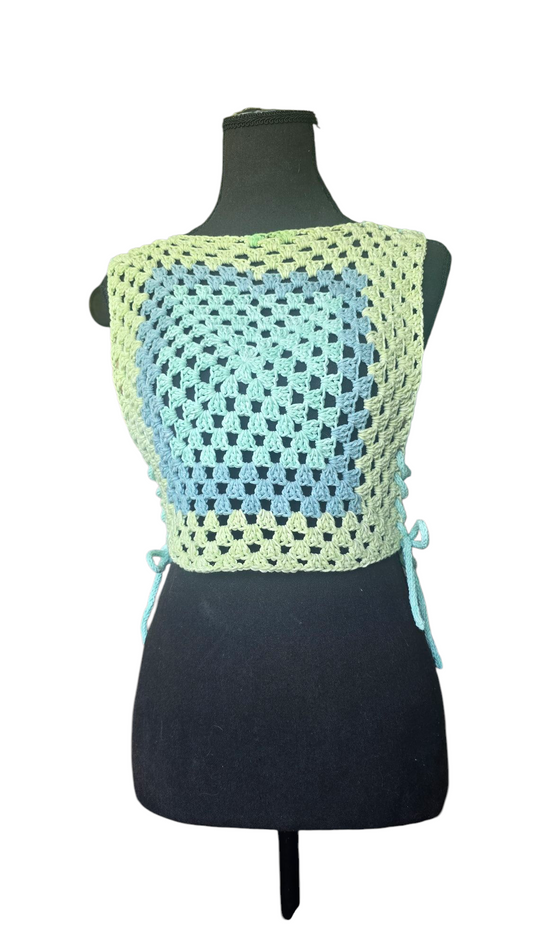 Lovely Lace Up Crochet Cop Top