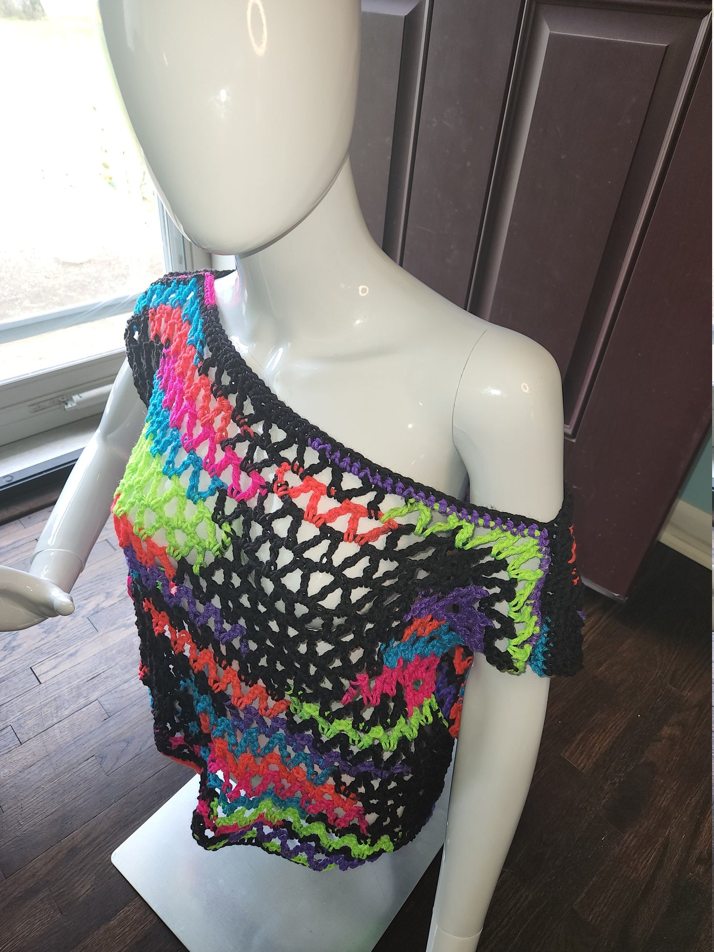 Crochet Neon Mesh Top