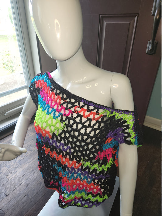Crochet Neon Mesh Top