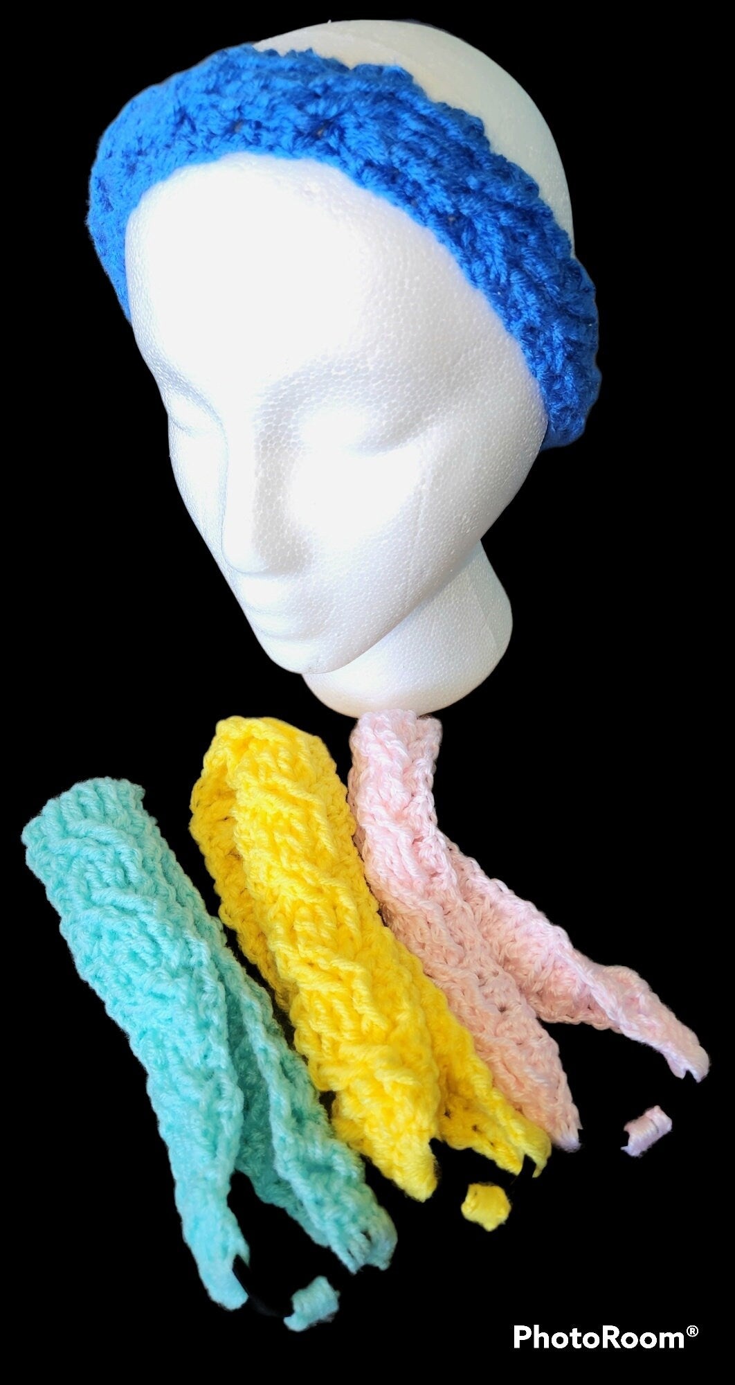 Flower Facial Set (Handmade Crochet)/facial Gift set/exfoliator/cotton scrubby/cotton washcloth/headband/eye mask/face masks