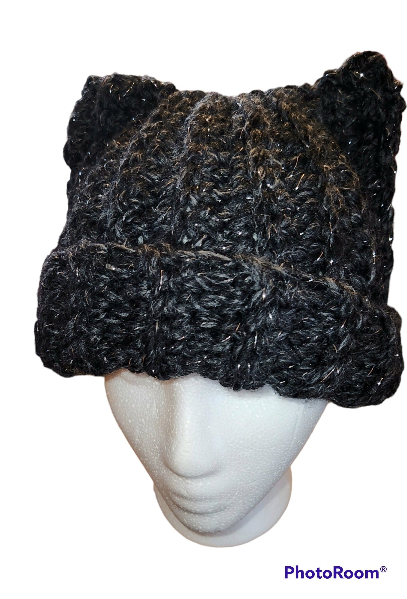 Adult Cat Ears Cat Hats/Beanies/teen hat (Chunky Handmade Crochet)/kitty cat/pussy cat hat