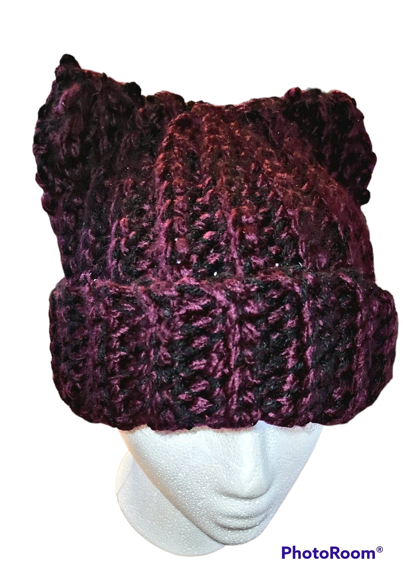 Adult Cat Ears Cat Hats/Beanies/teen hat (Chunky Handmade Crochet)/kitty cat/pussy cat hat