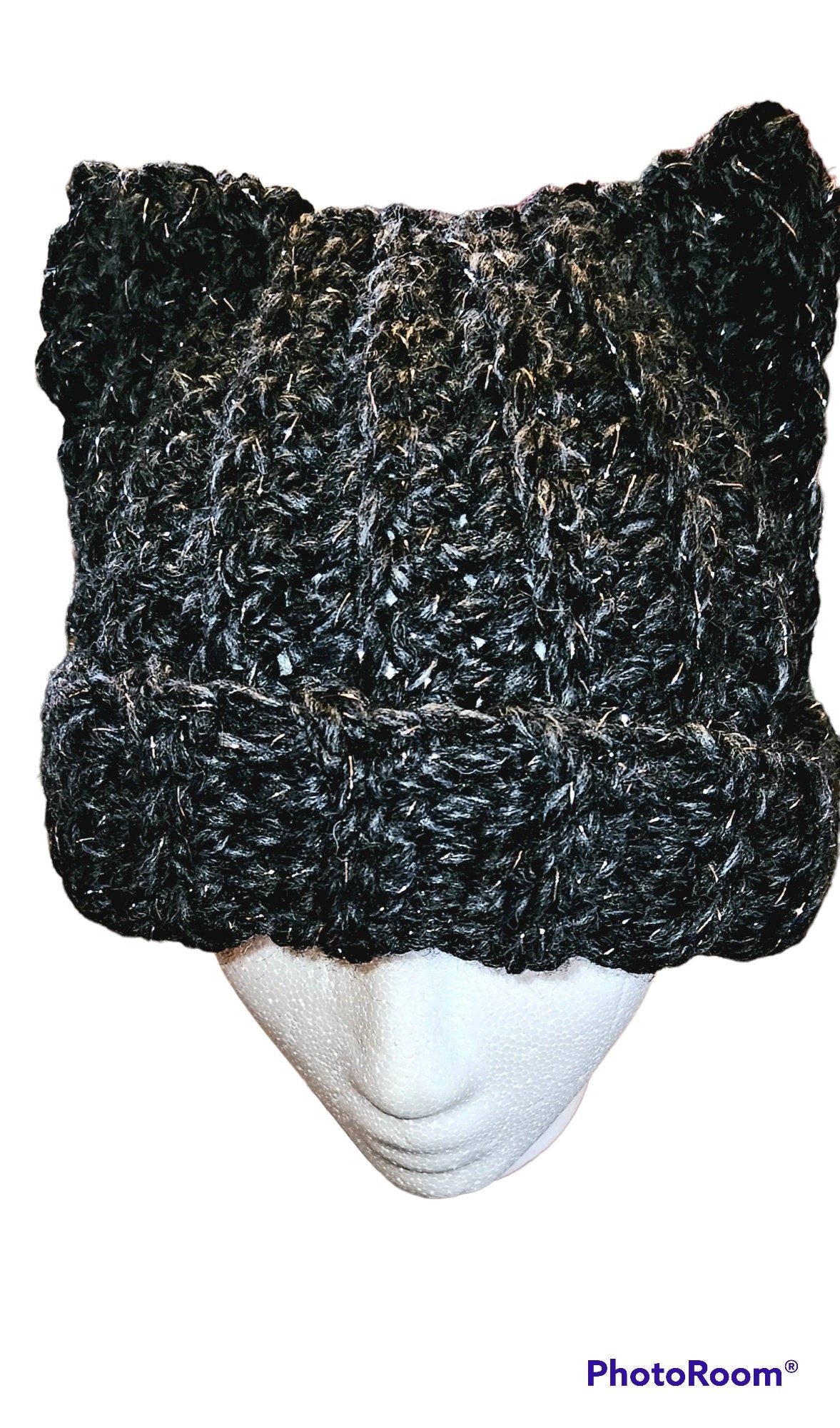 Adult Cat Ears Cat Hats/Beanies/teen hat (Chunky Handmade Crochet)/kitty cat/pussy cat hat