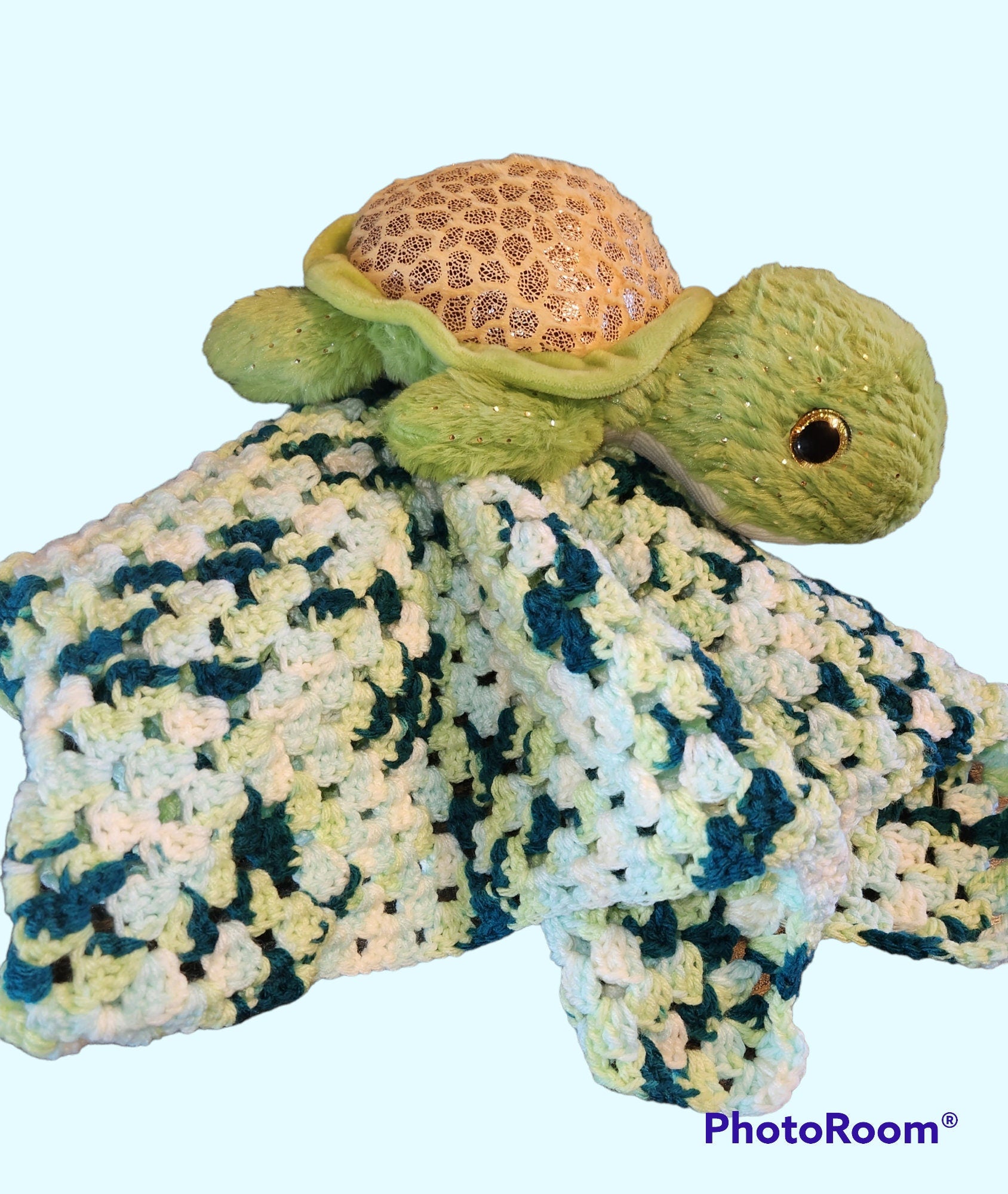 Extra Large Crochet Lovey with removeable plushie/baby blanket/blankie/security blankie/toddler
