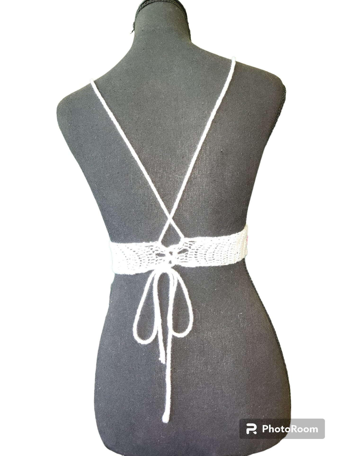 Handmade Crochet Cotton Halter-Top (Shimmering)